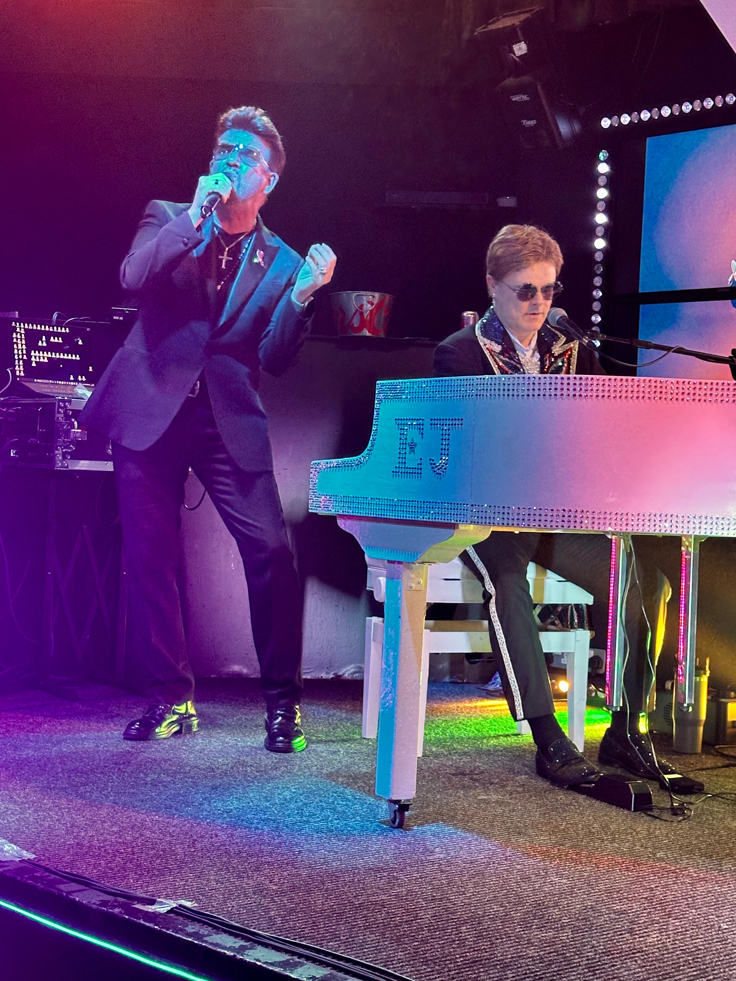 Steve Mitchell and Elton tribute performing on stage
